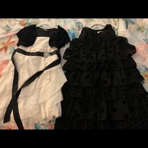 Black and white kids dresses, size 6